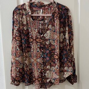 Anthropologie Multicolor Bohemian Blouse